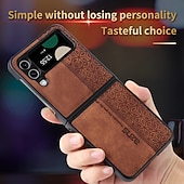 Недорогие Чехлы для Samsung-Чехол для телефона для Samsung Galaxy Z Flip 6 Z Flip 5 Z Flip 4 Z Flip 3 кожаный флип ударопрочный однотонный ПК PU кожа