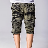 olcso Klasszikus-Férfi Rövidnadrágok Camo Shorts Planinarske kratke hlače Többzsebes Sima Álcázás Térdhossz Utcai sikk Fekete Katonai zöld Mikroelasztikus