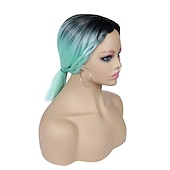 economico Parrucche da festa-parrucca verde menta parrucca corta liscia bob parrucche ombré parrucche per donne e ragazze resistenti al calore parrucca sintetica colorata per feste cosplay 14 pollici parrucca di carnevale