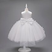voordelige Bloemenmeisjes Jurken-Kinderen Voor meisjes Bloemenmeisjesjurk Feestjurk Vlinder Mouwloos Bruiloft Feest Doopjurk Prinses Polyester Roze prinsessenjurk Bloemenmeisjesjurk Zomer 3-10 jaar Wit Champagne Blozend Roze