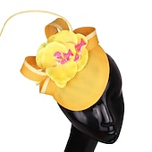 cheap Fascinators-Fascinators Sinamay Wedding Tea Party Kentucky Derby Horse Race Ladies Day Vintage Fashion Handmade With Floral Headpiece Headwear