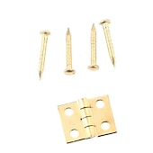 preiswerte Baumaterialien-50 Stück Mini-Scharniere aus reinem Kupfer, Retro-Messingscharniere mit 200 Stück Ersatzschrauben für Holzkisten, Schmuckkästchen, Schrank, DIY-Zubehör (10 x 8 mm/0,4 x 0,3 Zoll)