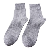 billiga herrstrumpor-Herr 5 par Socka Ullsockor Crew strumpor Regnbåge Färg Slät Dagliga kläder Semester Helgen Varm Höst vinter Uppvärmning
