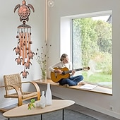 billiga Utomhusvägghängningar-1st vintage metall sköldpadda järn vindspel, utomhus gård musik dekorationer, festival presenter för familjen