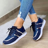 cheap Women&#039;s Sneakers-Women&#039;s White Sneakers with Rose Gold Accents – Stylish Lace-Up Casual Walking Shoes for Travel, Work &amp; Everyday Wear