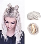 economico Chignon-2pcs mini artiglio finto spazio capelli chignon clip in chignon disordinato capelli sintetici chignon ciambella estensioni chignon parrucca accessorio coda di cavallo pezzi di capelli updo per donne