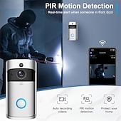 cheap Video Door Phone Systems-Video Doorbell Camera Wireless Battery Powered WiFi Video Doorbell Camera Motion Detector 2-Way Talk HD Video Night Vision Cloud Storage Battery Powered 2.4G WiFi Smart Home Security Doorbell C