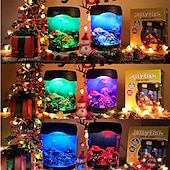 ieftine Lumini decorative-meduză rezervor lumina marină înot lumină de dispoziție led acvariu colorat lumini de noapte lampă pentru copii lumini decorative