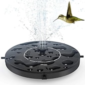 cheap Outdoor Decoration-Round Solar Fountain Outdoor Landscape Pool Pond Water Pump Waterfall Decor Black