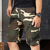economico Classico-Per uomo Pantaloncini cargo Pantaloncini mimetici Shorts Cerniera Multi-tasche Mimetico Comodità Indossabile Lunghezza al ginocchio Casuale Quotidiano Ferie Sport Moda Bianco Verde militare