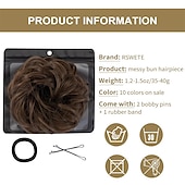 economico Chignon-pezzo di capelli chignon disordinato rswete instant rose bun capelli scrunchie posticci per le donne pezzi di capelli ricci ondulati chignon coda di cavallo estensioni dei capelli updo parrucchino