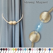 economico Accessori per tende-Fermatenda magnetici per finestra fermacravatta dorati fibbie fermacravatta clip per tenda decorativa ufficio camera da letto casa 1 pz