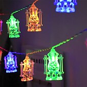 abordables Luces decorativas de Ramadán-Ramadán luces eid decoración 3m 20leds lámpara de palacio cadena de luz de pvc mubarak con batería para decoraciones eid lámpara de linterna de luna