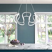 billige Sirkeldesign-led pendellys 50cm 1-lys ring sirkeldesign dimbar aluminiumslakkert finish luksuriøs moderne stil spisestue soverom pendellamper 110-240v kun dimmes med fjernkontroll
