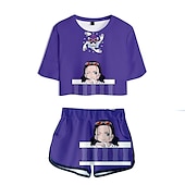 cheap Cartoon &amp; Movie Character Graphic-One Piece Monkey D. Luffy Roronoa Zoro Outfits Shorts Crop Top Anime 3D Graphic For Women&#039;s Adults&#039; 3D Print