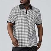 ieftine polo pentru bărbați mărimea plus-Bărbați Mărime Plus Tricou POLO Mare si inalt Plisat Răsfrânt Buton Manșon scurt Primavara vara Sport Modă Șic Stradă Designer În aer liber Stradă Topuri
