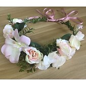 economico Accessori per acconciature-fascia del fiore rosa corona floreale di boho cerchio dei capelli della ghirlanda copricapo della boemia copricapo donne del copricapo corona delle ragazze fasce per capelli a foglia decorazione del