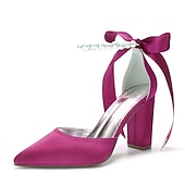 cheap Formal-Elegant Green Satin Ankle Strap Heels – Pointed Toe, Pearl Bow Detail, Block Heel Pumps for Women – Perfect for Weddings &amp; Parties