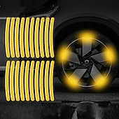 abordables Bandes de Décoration-40 pièces moyeu de roue de voiture bande réfléchissante autocollant roue de moto de voiture autocollant d&#039;avertissement réfléchissant fort jante de pneu autocollants réfléchissants accessoires de