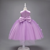 voordelige Bloemenmeisjes Jurken-Kinderen Voor meisjes Bloemenmeisjesjurk Feestjurk Vlinder Mouwloos Bruiloft Feest Doopjurk Prinses Polyester Roze prinsessenjurk Bloemenmeisjesjurk Zomer 3-10 jaar Wit Champagne Blozend Roze