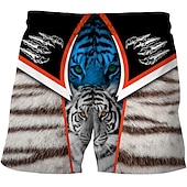 economico Animali &amp; Uccelli-Per uomo Tigre Alfabetico Costume nuoto a pantaloncino Boxer da surf Pantaloncini da mare Vita normale Hawaiano Boho Esterno Per eventi Per uscire Tasche A cordoncino Vita elastica progettista
