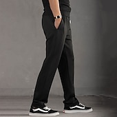 cheap Sweatpants-Men&#039;s Sweatpants Trousers Casual Pants Straight Leg Sweatpants Pocket Drawstring Elastic Waist Plain Comfort Sports Outdoor Casual Daily Fashion Streetwear Black Navy Blue Micro-elastic