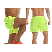 cheap Men&#039;s Swimming Shorts-Men&#039;s Board Shorts Swim Shorts Swim Trunks Summer Shorts Beach Shorts Drawstring Elastic Waist Plain Quick Dry Short Daily Holiday Hawaiian Boho Black Yellow Micro-elastic