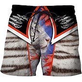 economico Animali &amp; Uccelli-Per uomo Tigre Alfabetico Costume nuoto a pantaloncino Boxer da surf Pantaloncini da mare Vita normale Hawaiano Boho Esterno Per eventi Per uscire Tasche A cordoncino Vita elastica progettista