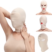 זול דהוי-כיסוי מלא zentai hood mask אלסטי שחור נושם עיניים פקוחות עיניים פתוחות מסכת bdsm bondage cosplay תחפושת כיסוי ראש לשני המינים