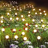 economico Luci paesaggistiche-2/4 confezioni luci lucciola solari impermeabili all&#039;aperto due modalità di luce persistente e lampeggiante 6/8/10 teste bianco caldo bianco multi colore