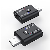 Недорогие Кабели-2 в 1 usb bluetooth 5,0 ключ-адаптер приемник передатчик стерео беспроводной аудио адаптер usb 3,5 мм для настольных ПК наушники