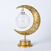 abordables Luces decorativas de Ramadán-Ramadán eid mubarak luces decorativas lámpara de noche iluminación de vacaciones festival de ramadán musulmán led castillo estrella luna luz de noche hogar dormitorio decoración