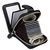 economico Portacartone RFID-Portafoglio con portacarte RFID in vera pelle con 16 scomparti per carte portadocumenti per patente di guida e portacarte di credito con chiusura magnetica scomparto singolo per donne e uomini