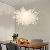 cheap Cluster Design-LED Pendant Light White Mesh Chandelier Modern Pendant Light Wedding Room Living Room Girls Room Bedroom Chandelier Personality Creative Romantic Lighting