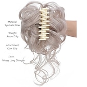 abordables Chignons-griffe chignon désordonné morceaux de cheveux clip ondulé cheveux bouclés chignon clip dans les postiches chignon ébouriffé beignet chignon synthétique faux cheveux queue de cheval pour femmes filles