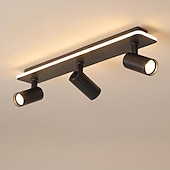 abordables Spots encastrables-plafonniers à led dimmables pour le salon, plafonniers plafonniers éclairage sur rail rotatif noir projecteurs de plafond à gradation tricolore 3 voies pour magasin de vêtements
