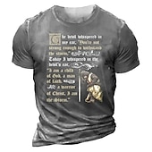 abordables Camisetas de fe-Hombre Graphic Caballeros templarios Letra Camiseta Tee Estilo casual Estilo clásico Manga Corta Camiseta Impresión 3D Cuello Barco Camisa Vintage Exterior Casual Diario Negro Azul Marino Verde