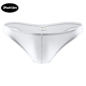 economico Slip, boxer ed intimo Uomo-Per uomo 2 confezioni Slip Poliestere Lavabile Comodo Liscio A vita bassa Nero Bianco