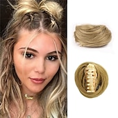 economico Chignon-2pcs mini artiglio finto spazio capelli chignon clip in chignon disordinato capelli sintetici chignon ciambella estensioni chignon parrucca accessorio coda di cavallo pezzi di capelli updo per donne