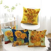 abordables Coussins, inserts et housses-van gogh double côté taie d&#039;oreiller 4 pc doux décoratif carré taie d&#039;oreiller taie d&#039;oreiller pour chambre salon canapé canapé chaise lavable en machine