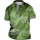 baratos polo masculino plus size-Homens Tamanho Grande Camiseta Polo Grande e Alto Estampas Abstratas Aberto para a Lateral Imprimir Manga Curta Primavera Verão Esportes Moda Roupa de rua Designer Ao ar livre Rua Blusas