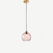 abordables Éclairages pour îlot-led pendentif lumières îlot de cuisine verre soufflé à la main éclairage marbre bleu moderne ferme foyer entrée luminaires plafond suspendu globe sur table