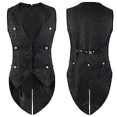 preiswerte Oberbekleidung-Retro Vintage Mittelalterlich Renaissance Mantel Weste Prinz Ritter Edelmann Jacquard Herren Steampunk Maskerade Erwachsene Weste