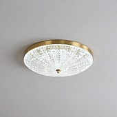 abordables Luces de techo-Luz de techo led regulable 38cm diseño circular luces de techo de cobre para sala de estar 110-240v