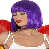 preiswerte Kostümperücke-grüne Perücken für Frauen 12&#039;&#039; kurze grüne Bob-Perücke mit Pony natürliche synthetische weiche Perücke süße farbige Perücken für St. Patrick&#039;s Day Party Halloween St. Patrick&#039;s Day Perücken
