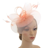 levne Fascinátory-fascinátory kentucky derby klobouk pokrývka hlavy organza polyester / polyamid fedora klobouk poddajný klobouk závojový klobouk čajový večírek dostih dámy den vintage styl vintage elegantní s