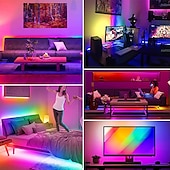 cheap WiFi&amp;Music Control-LED Strip Lights 1m-30m RGBIC WS2812b Bluetooth App Control Chasing Effect Lights Flexible Tape Diode Ribbon TV BackLight Room Decorate