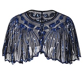 preiswerte Schals &amp; Umhänge-Goldene Zwanziger 1920er Retro Vintage Flapper-Schals Der große Gatsby Hochzeitsgast Pailletten Kostüm Damen Hochzeit Hochzeitsgast Party-Abendmode Erwachsene Schal