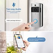 cheap Video Door Phone Systems-Video Doorbell Camera Wireless Battery Powered WiFi Video Doorbell Camera Motion Detector 2-Way Talk HD Video Night Vision Cloud Storage Battery Powered 2.4G WiFi Smart Home Security Doorbell C