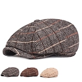 levne Pánské klobouky-Pánské Baret Novinářský klobouk Tweed Cap Béžová Kávová Polyester Šik ven stylové Móda 20. let Venkovní Denní Jdeme ven Mříž Proti sluci
